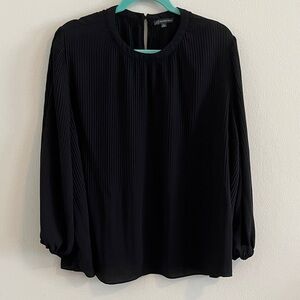 Adrianna Papell Black Pleated Blouse